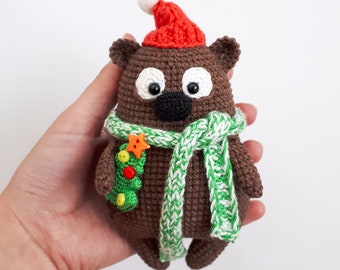 PATTERN: Crochet and knitting Bear with  X-mas tree | Crochet Bear pattern - amigurumi Bear pattern - teddy toy - PDF crochet pattern