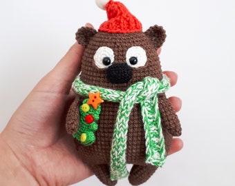 Crochet Bear with X-mas Tree Pattern: Amigurumi Teddy Toy (PDF Pattern)