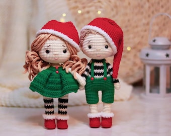 PATTERN Crochet kids girl and boy | Amigurumi Christmas baby dolls | Crochet dolls pattern