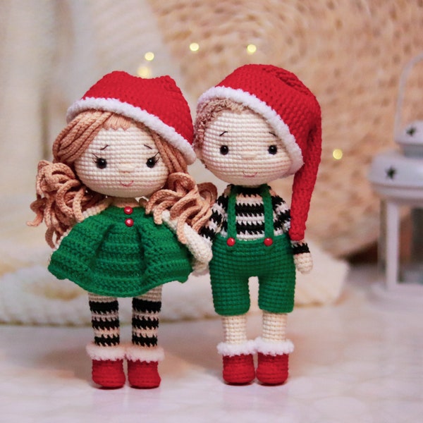 PATTERN Crochet kids girl and boy | Amigurumi Christmas baby dolls | Crochet dolls pattern