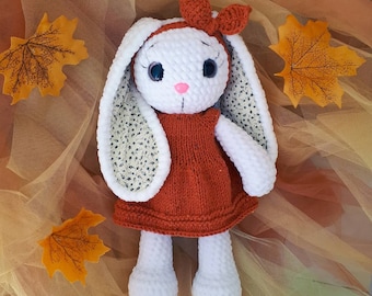 PATTERN Plush Bunny | Amigurumi Rabbit | Crochet and knitting bunny pattern