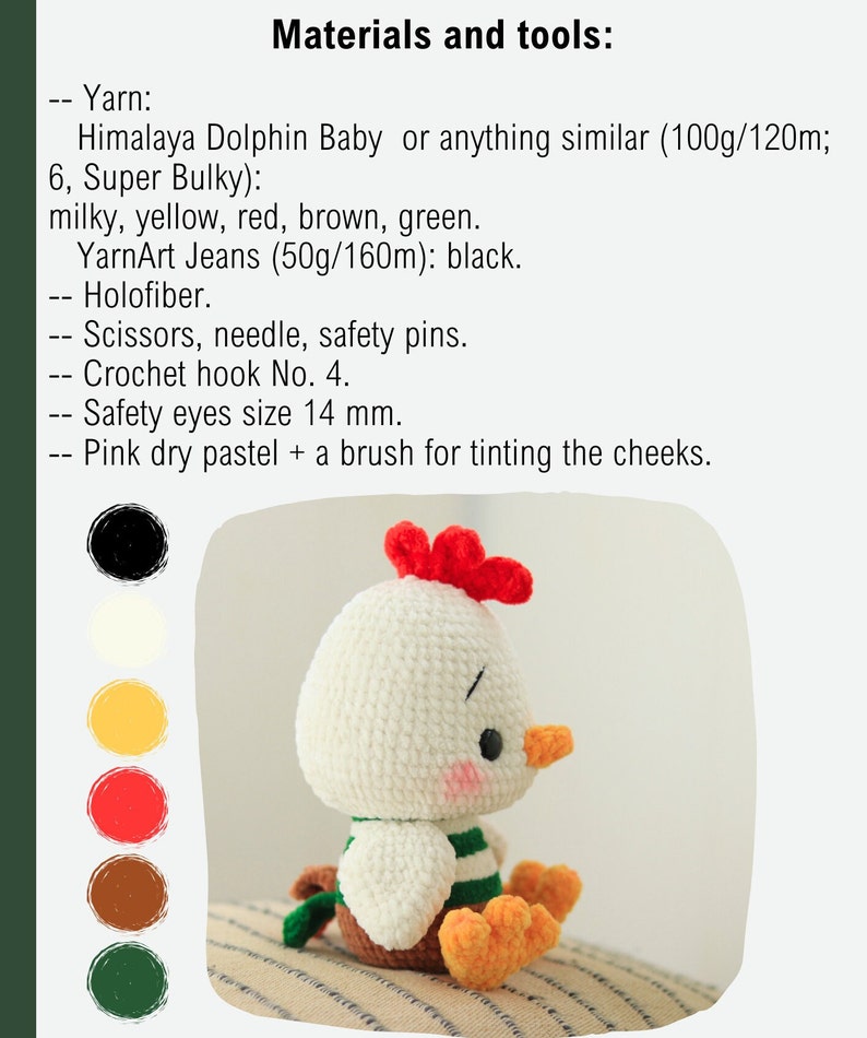 Rooster Crochet pattern amigurumi DIY crochet Chicken PDF English image 6