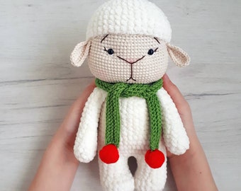 Crochet Lamb Amigurumi PATTERN | Chenille Sheep Plushie (PDF)