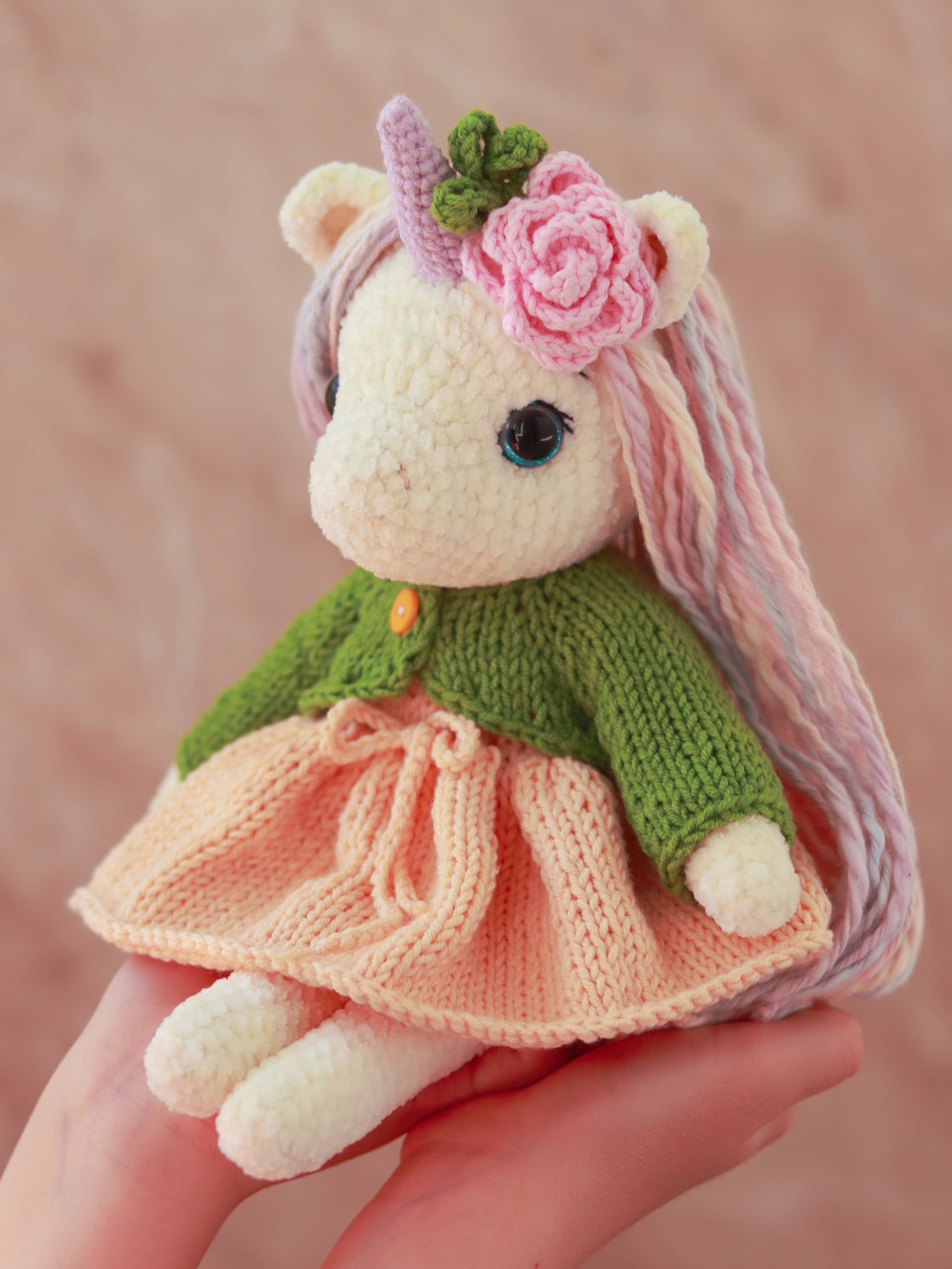 Crochet pattern Unicorn plush - Amigurumi stuffed animal - DailyDoll Shop