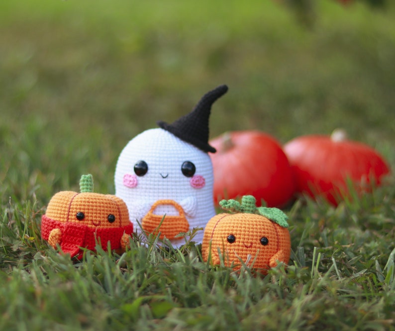 Crochet Halloween Pumpkins and Ghost PATTERN Amigurumi Cute Crochet Pattern Crochet cuties image 7