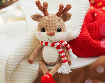 PATTERN: Crochet Christmas Reindeer, Deer Amigurumi, PDF, English