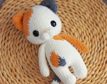 Low sew Cat Crochet Pattern, Amigurumi Kitten DIY (PDF English)