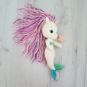 PATTERN: Crochet Unicorn-mermaid Unicorn-mermaid toy Plush unicorn Plush mermaid Amigurumi Doll image 2