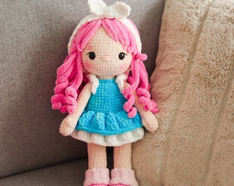 PATTERN: Crochet cute doll  | Amigurumi Doll girl | crochet plush doll | sweet crochet doll
