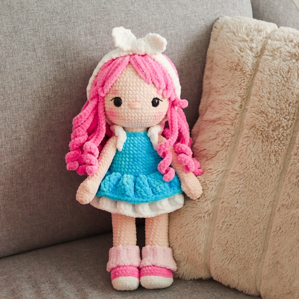 PATTERN: Crochet cute doll  | Amigurumi Doll girl | crochet plush doll | sweet crochet doll