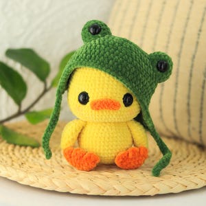 Crochet duck in a frog hat - PATTERN amigurumi DIY Easter PDF (English) image 8