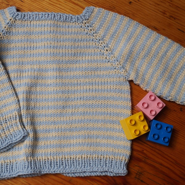 Baby Knitted Sweater Raglan Nordic Cotton Blend Ringel