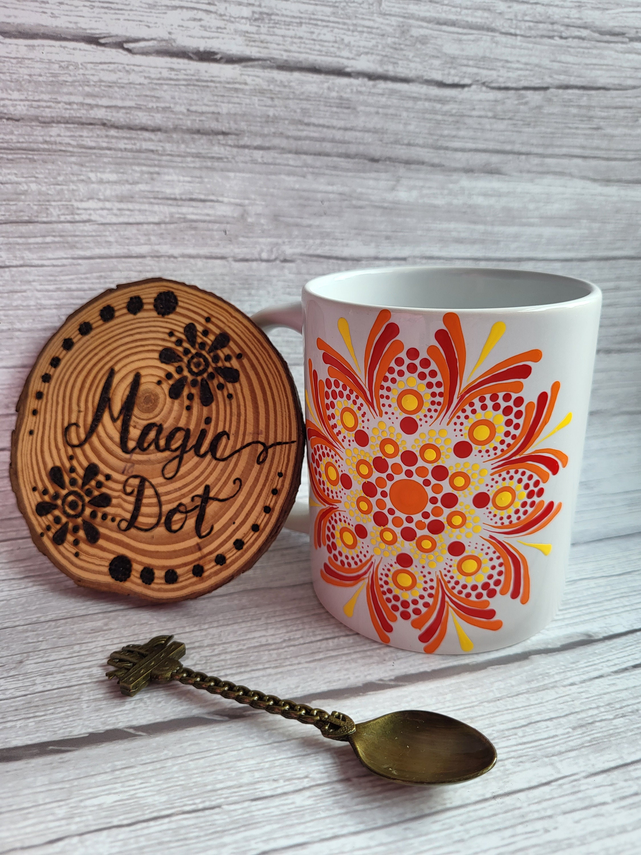 Dot Mandala Downloadable PDF Pattern - Delight - Wrap Around Mug