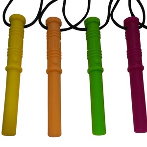 Adult Chewelry UK Chew Necklace Chewlery Sensory Chews Stim Light Saber Textured Chew Toys for ASD Autism Therapeutic, Chewy Chewable Tubes