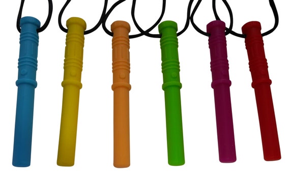 Light Saber Inspired Chew Necklace Chewelry Pendant Sensory Stim Jewelry Textured Chew Toys for ASD Autism Therapeutic Chewy Chewable Tubes Etsy