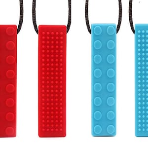 Chew Necklace Chewelry Sensory Brick Chewlery Pendant Chews Stim Toys for ADHD ASD Autism Textured Therapeutic, Chewy Chewable Tubes