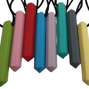 Stimming Chewelry Chew Necklace Pendant Sensory Chewlery Chews Discreet Textured Fidget Jewelry ASD Autism Therapeutic, Chewy Chewable Tubes