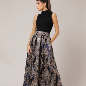 Navy blue dress skirt clearance