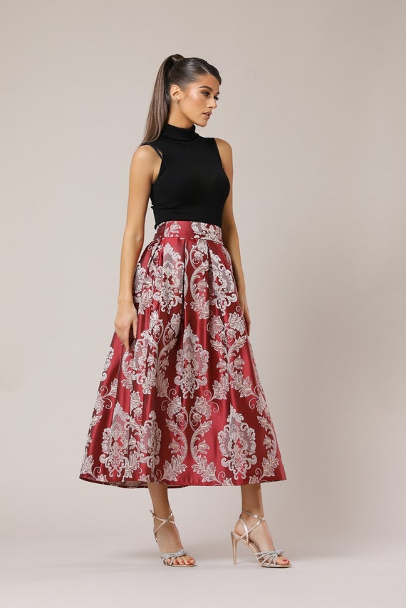 Burgundy formal skirt hotsell