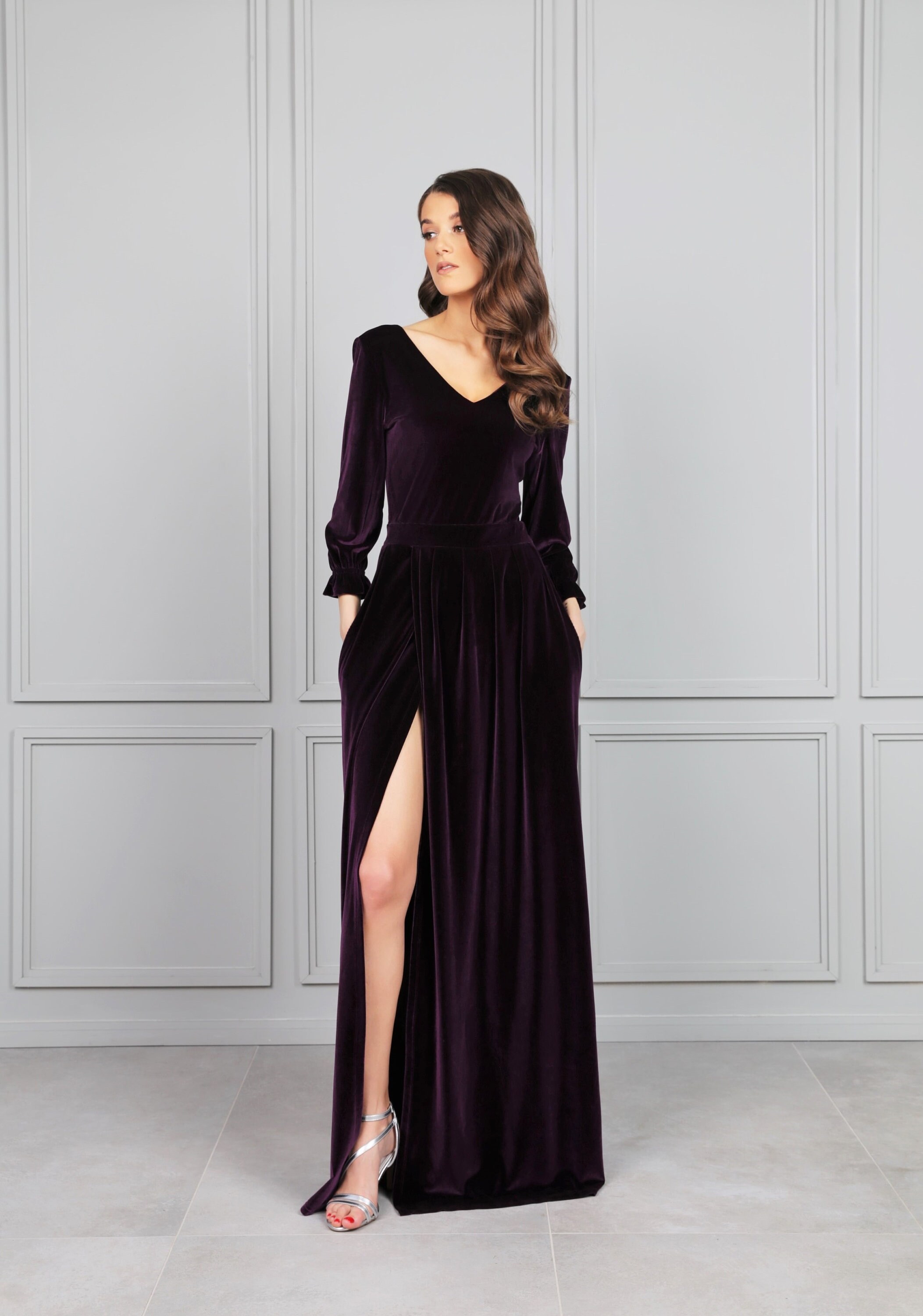 Plum Velvet Dress 