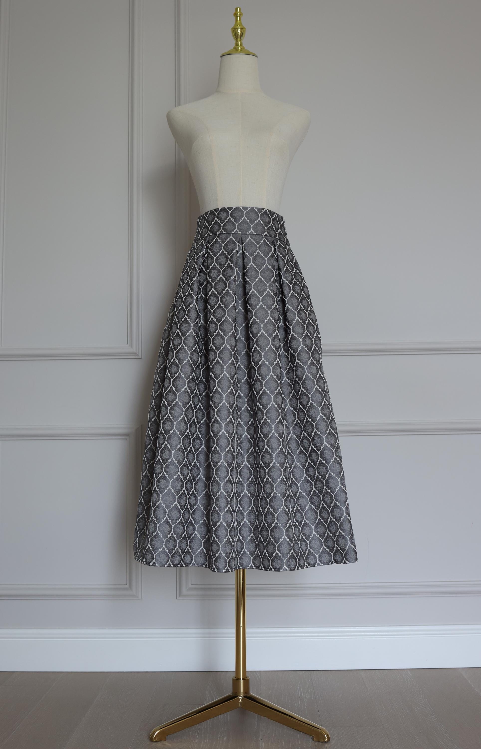 Jacquard Midi Skirt - Etsy