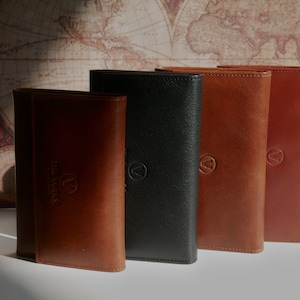 Cartera de cuero para mujer, billetera de cuero clásica