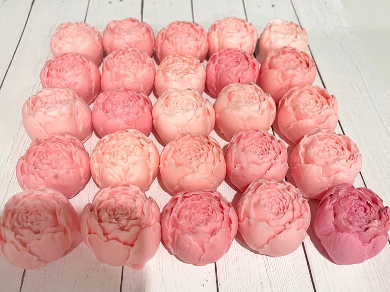 25 Peony SOAP favor gifts , baby shower , bridal shower, bachelorette, wedding favors, birthday party, flowers decor image 1