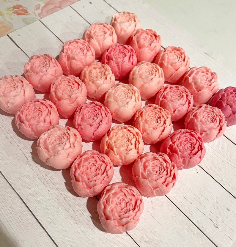 25 Peony SOAP favor gifts , baby shower , bridal shower, bachelorette, wedding favors, birthday party, flowers decor image 9