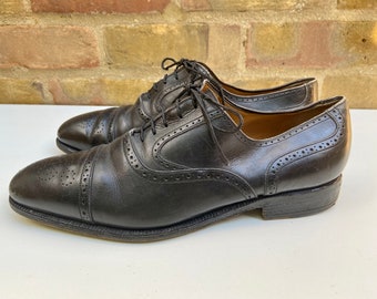 1930's Style Brogues/Black Vintage Men's Brogues/Italian Made 1960s Men's Brogues