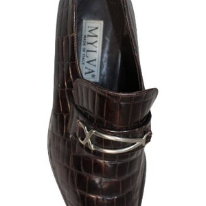 1990's Moc Croc Leather Shoes/Italian Moc Croc Shoes by MYLVA image 3