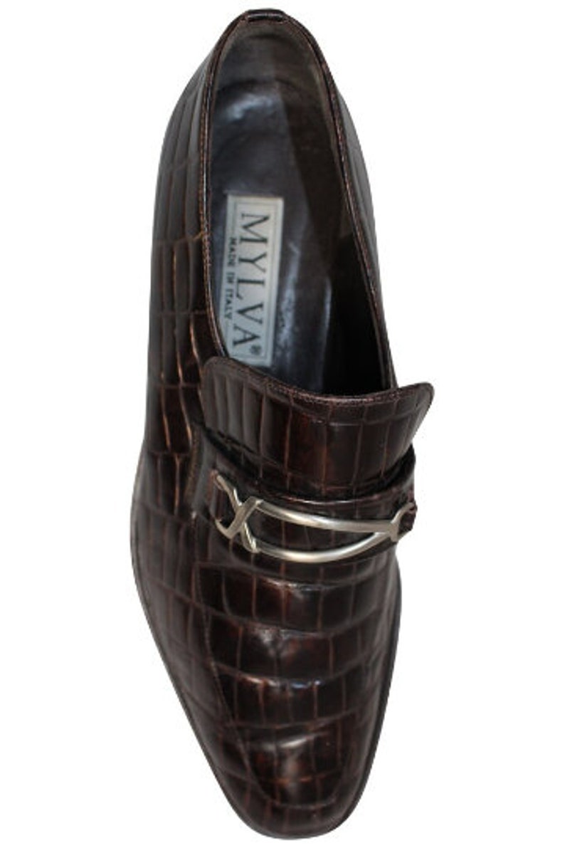 1990's Moc Croc Leather Shoes/Italian Moc Croc Shoes by MYLVA image 3