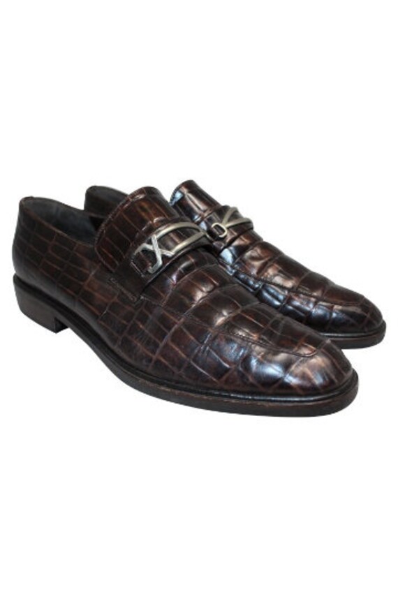 1990's Moc Croc Leather Shoes/Italian Moc Croc Shoes by MYLVA