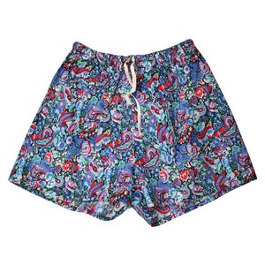 1990&#39;s Blue Floral and Paisley Print Shorts - Deadstock -  Saved By The Bell Shorts
