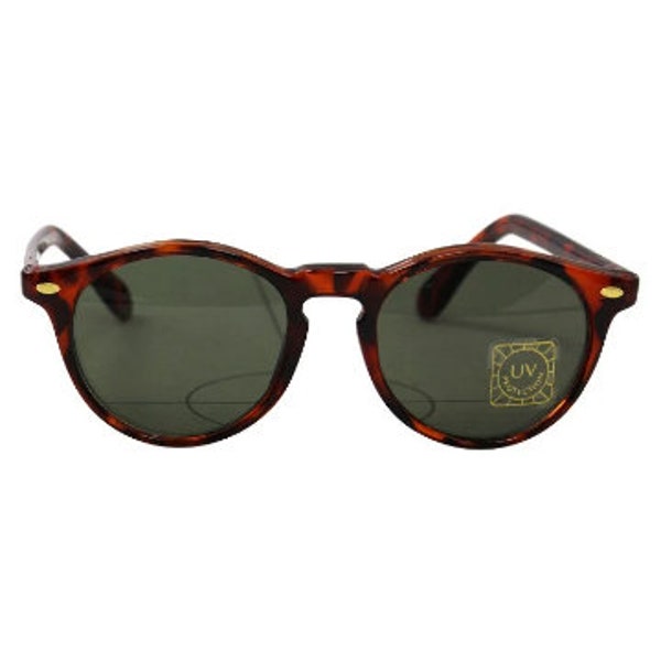 1990's Classic Horn-rimmed Tortoiseshell Brown Sunglasses with Gold Detail