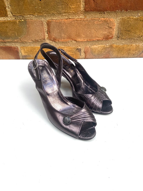 1970 s Metallic Slingbacks 1970s Metallic Party Shoes 1970s Carvela Party Sandals Etsy Ireland