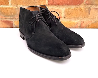 Early 2000’s Black Russell and Bromley Men’s Sand Boots/ Russell & Bromley Suede Sand Chukka Boots/Noir Mens Desert Boots