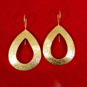 Women Gold Plated Earrings, Dangling Earrings, Handmade Jewelry, Party Earrings, Brass Earrings, Gift For Women, Birthday Present
