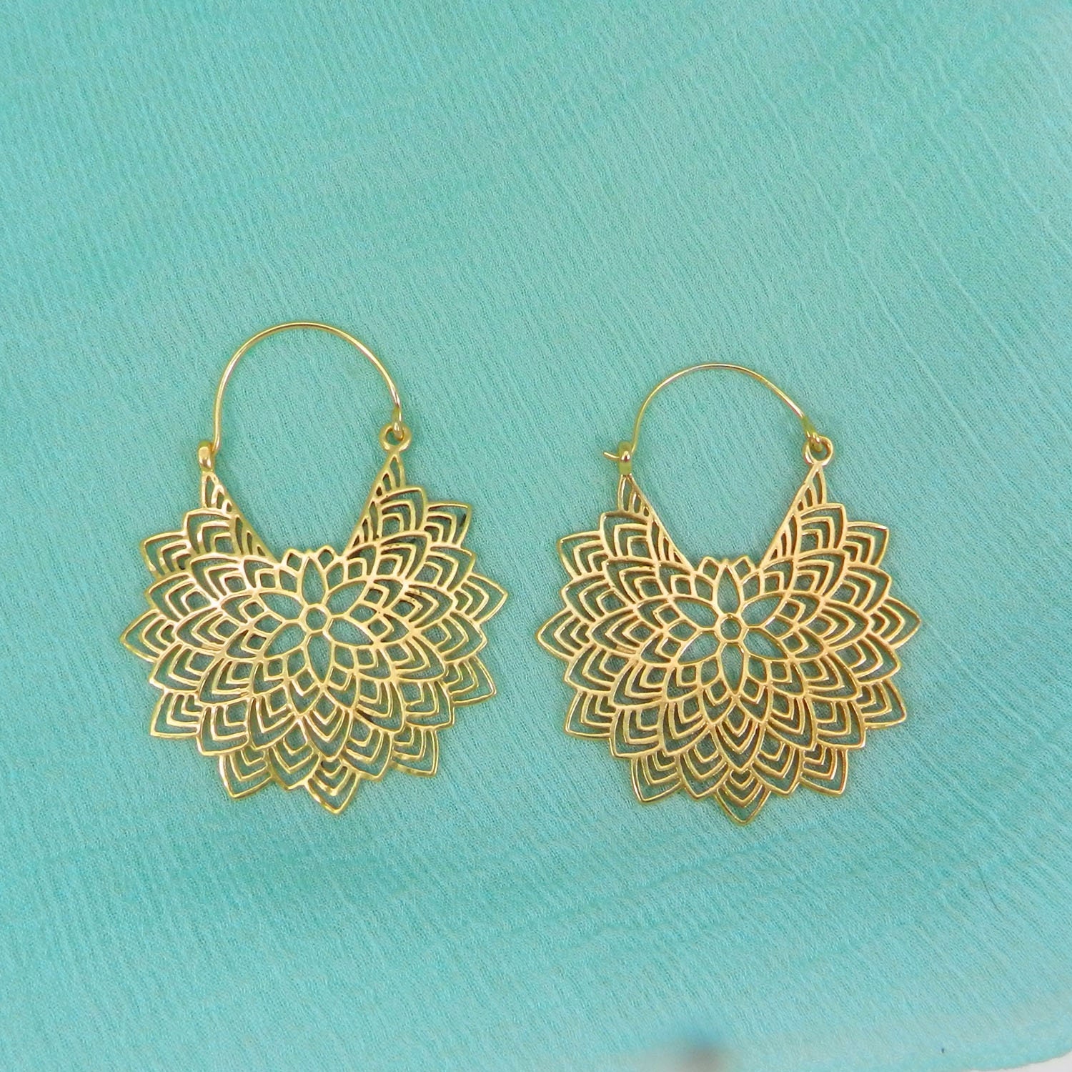 Women Gold Plated Hoops Designer Earrings Filligree - Etsy