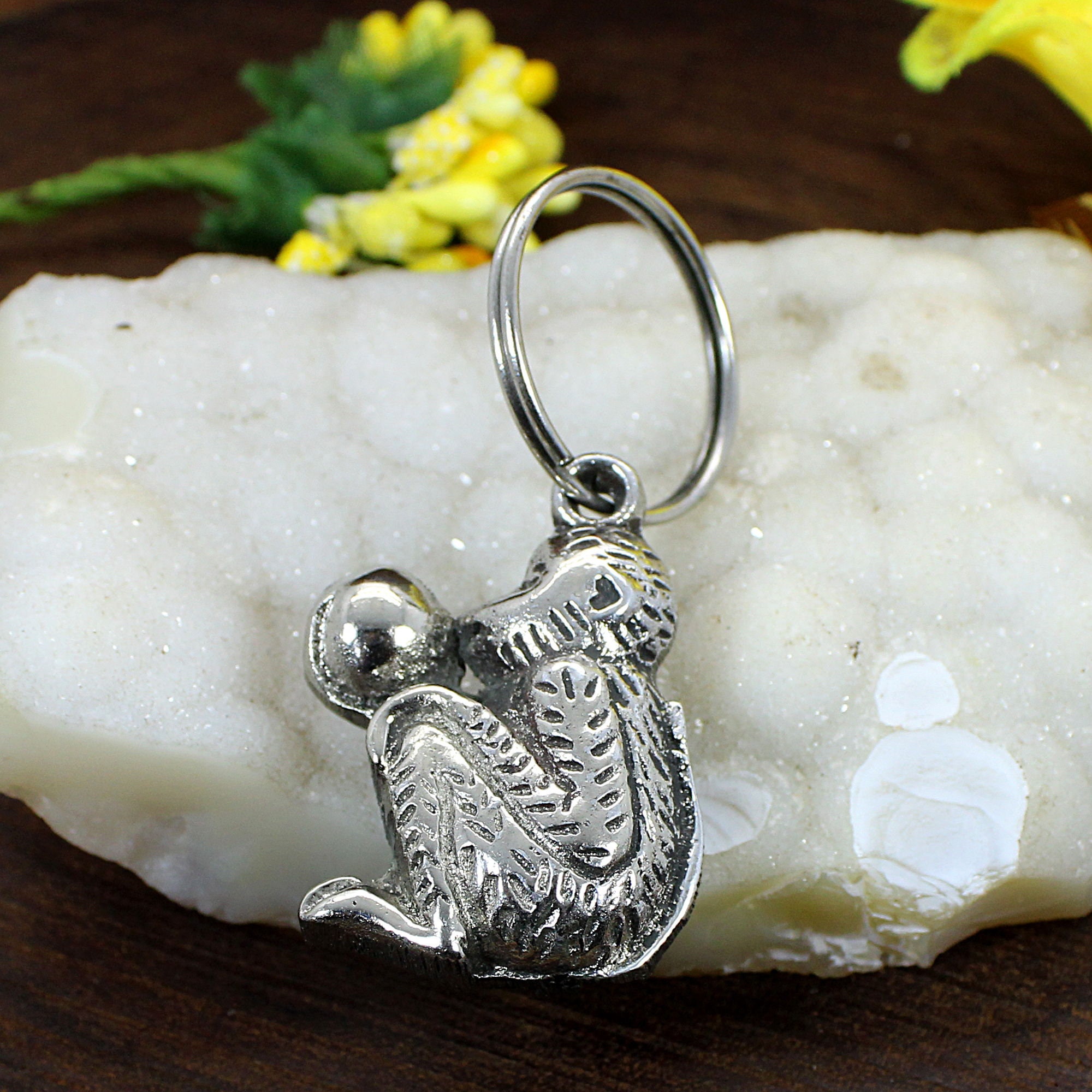 Brass Keychain Monkey Keychain Oxidised Jewelry Etsy