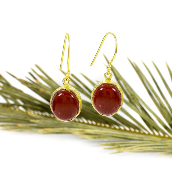 Red jasper earrings deals