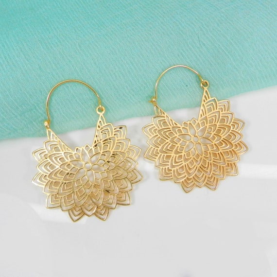 Women Gold Plated Hoops Designer Earrings Filligree Earrings Perfect Gift for Her Bridal Gift Earrings Fashion Jewelry Etsy Canada