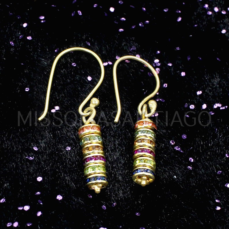 Dangling Earrings Gold Plated Brass Modern Jewelry Colorful Earrings Fashion Jewelry Handmade Earrings Anniversary Gifts Boho Earring