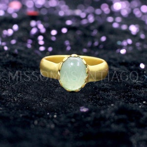 Handmade Green Aventurine Ring: Gold Plated Brass Statement Ring