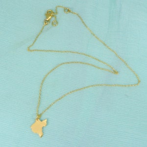 Afrika Map Anhänger - Lange Ketten Halskette - Vergoldete Halskette - Messing Halskette - Anhänger Halskette - Unisex Schmuck - Handgemachte Halskette