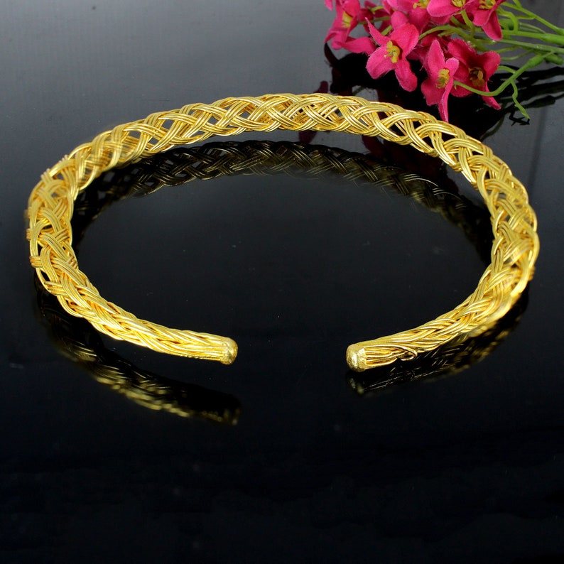 Wire Wrapped Choker Necklace Gold Plated Brass Jewelry Etsy