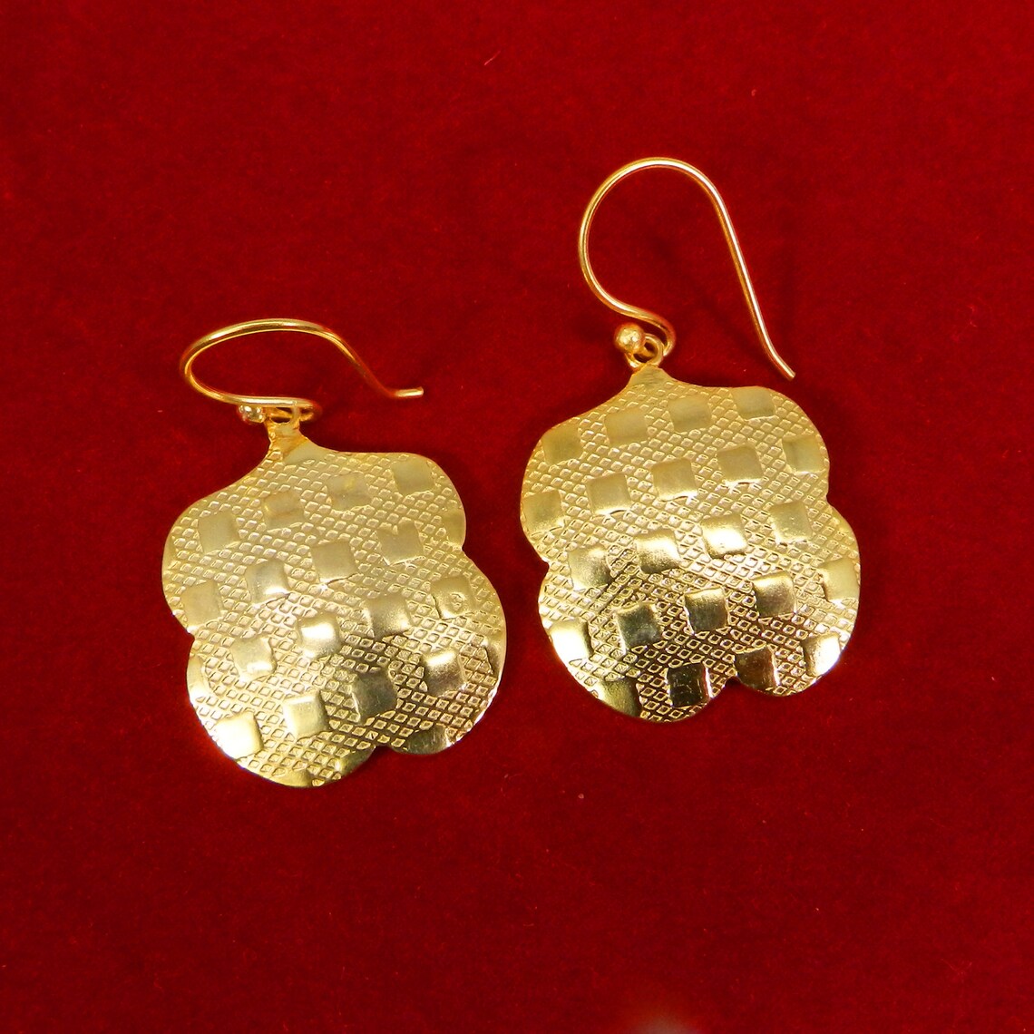 Gold Vermeil Earrings Boho Jewelry Artisan Made Gold Plated Etsy