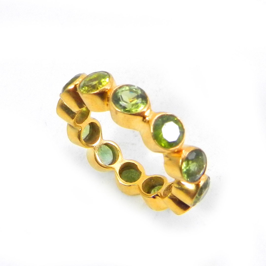 Bague minimaliste Bague éternité faite main péridot Bague avec