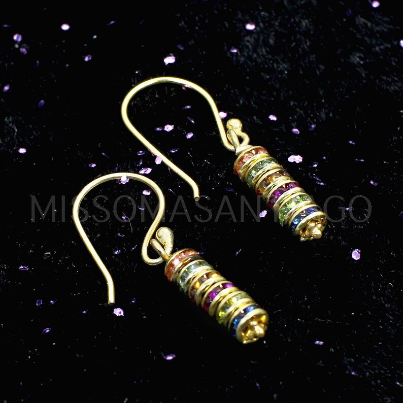 Dangling Earrings Gold Plated Brass Modern Jewelry Colorful Earrings Fashion Jewelry Handmade Earrings Anniversary Gifts Boho Earring