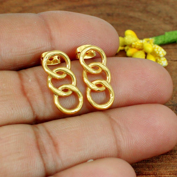 Gold Plated Studs Handmade Studs Designer Studs Women Stud