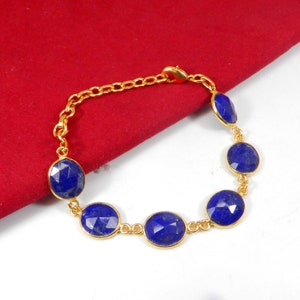 Lapis Lazuli Bracelet, Handmade Bracelet, Link Bracelet, Lapis Jewelry, Gold Bracelet, Lapis Gemstone, Women Bracelet, Gift For Her